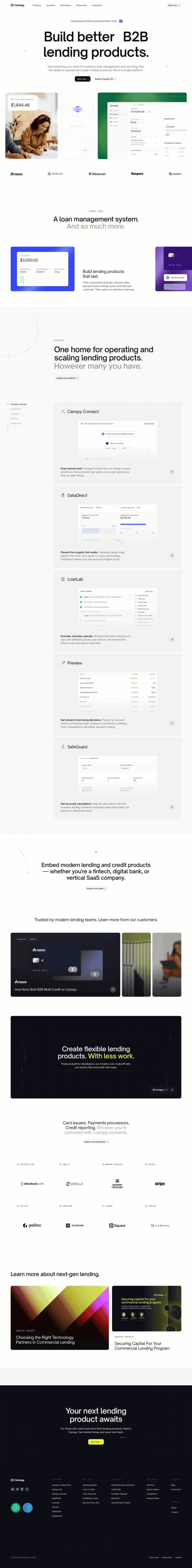 Canopy landing page website preview
