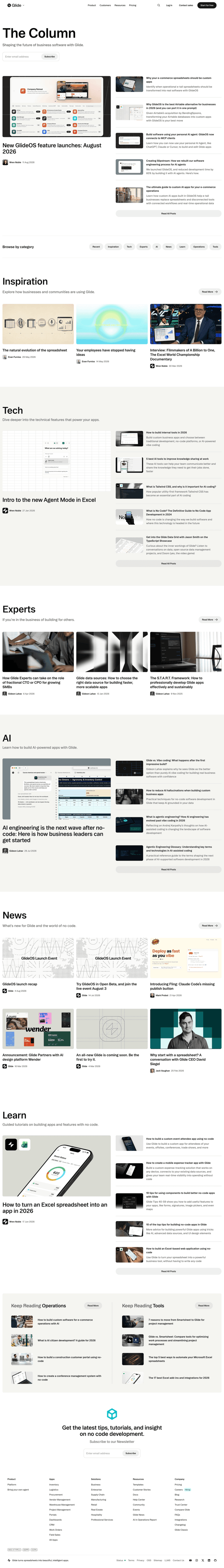 Glide blog website preview
