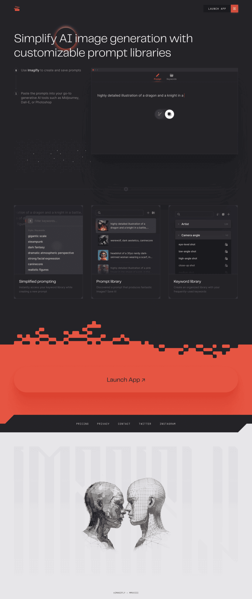 Imagifly landing page website preview