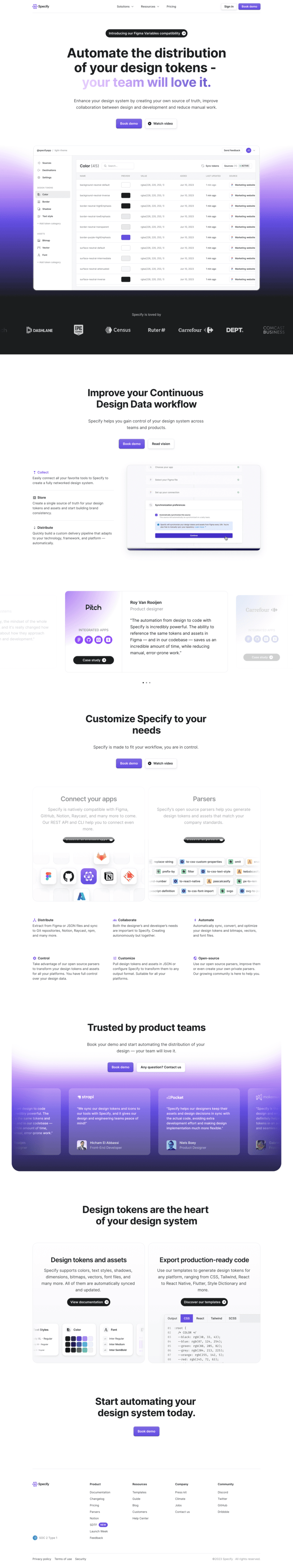 Specify landing page website preview